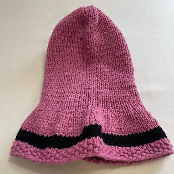 Nirvana Designs Hand Knit Pink Purple Cat Fox Wool Hat - Picture 4 of 7
